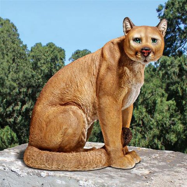 American Mountain Cougar Lion Statue Life like Decor Sculptures
